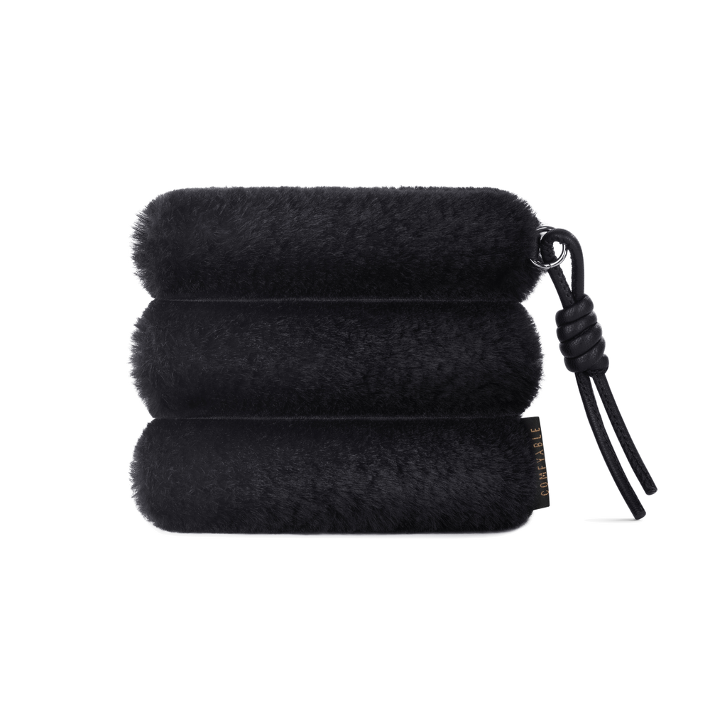 Peluş Airpods Çantası - Siyah