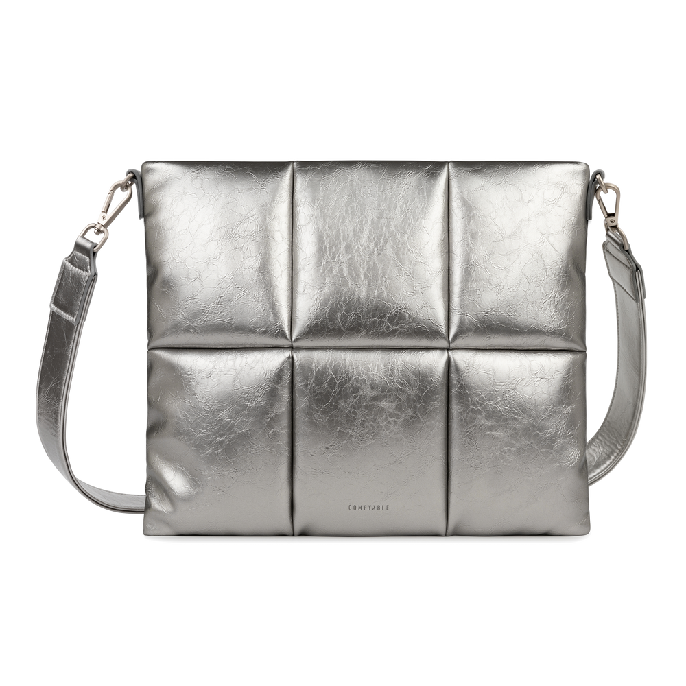 Puffy Laptop Çantası - Gümüş