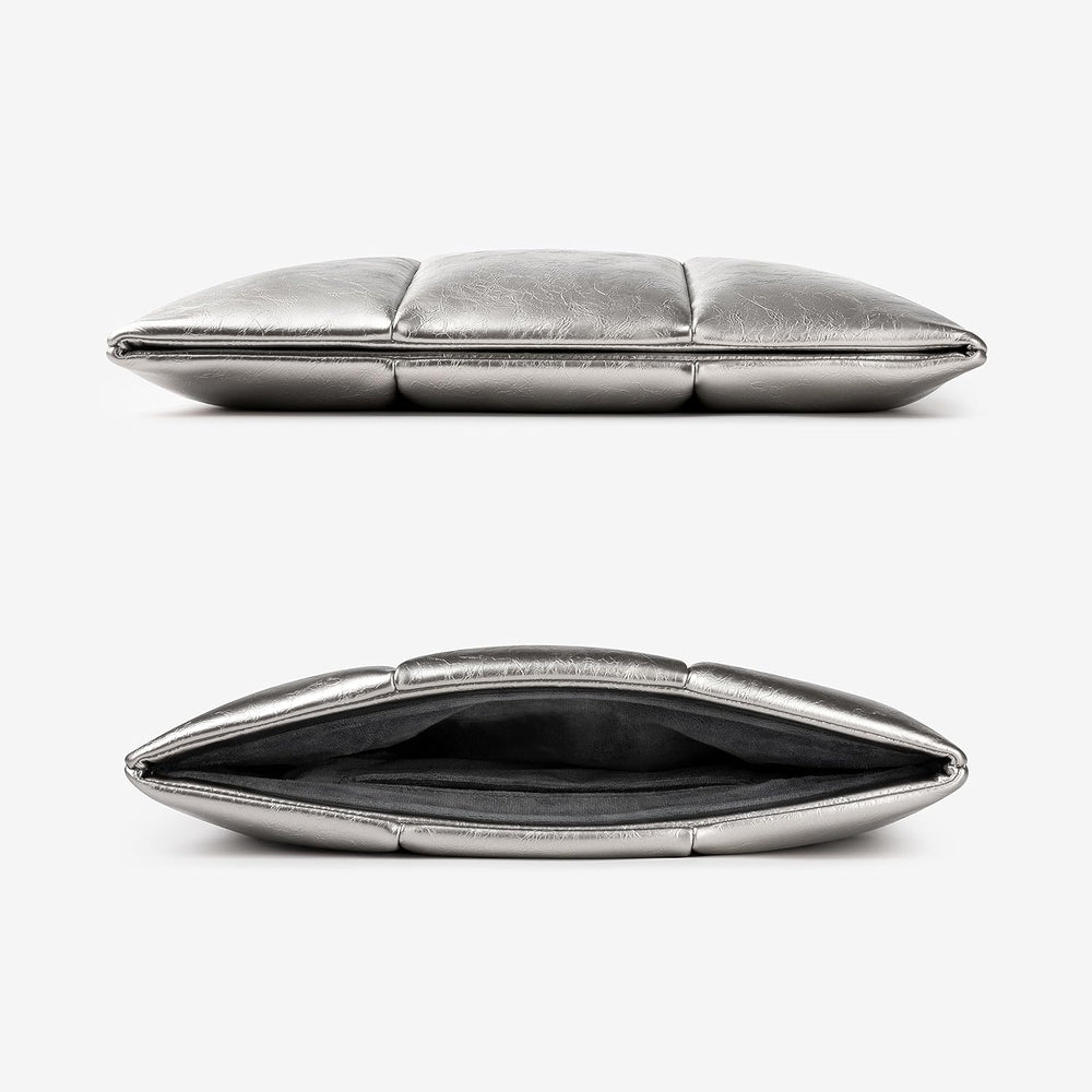 Puffy Laptop Çantası - Gümüş