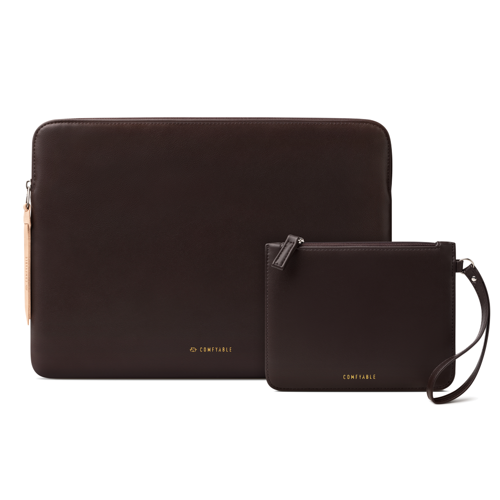 Classic Laptop ve Aksesuar Çantası - Çikolata