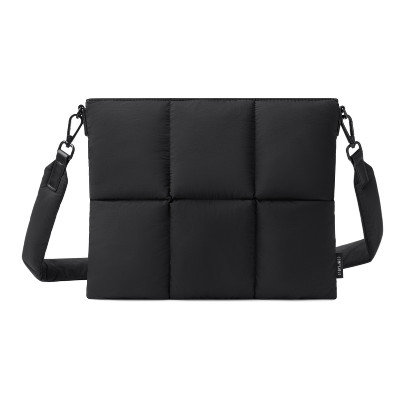 Suya Dayanıklı Askılı Puffy iPad Air/Pro Tablet Çantası - M5/M4/M3/M2/M1 Uyumlu - Siyah