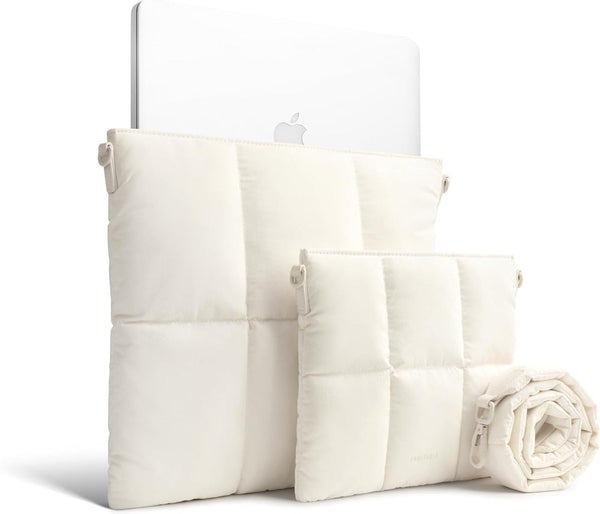 Suya Dayanıklı Puffy MacBook Air/Pro Laptop Kılıfı Seti - M4/M3/M2/M1 Uyumlu - Prinç Rengi