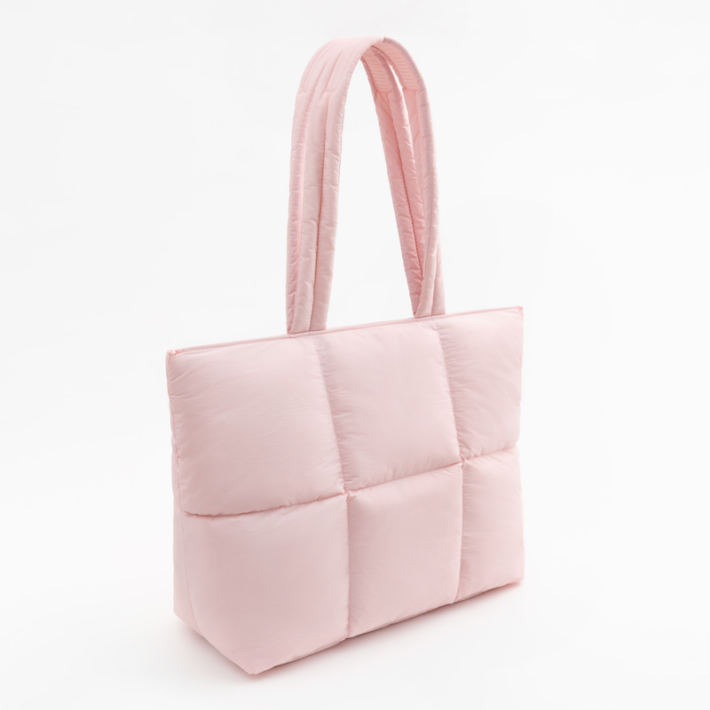 Askılı Puffy Laptop/Tablet Tote Çanta - Pembe