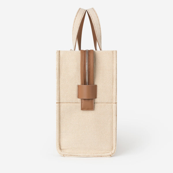 Askılı Kanvas Tote Laptop Çantası - Bej