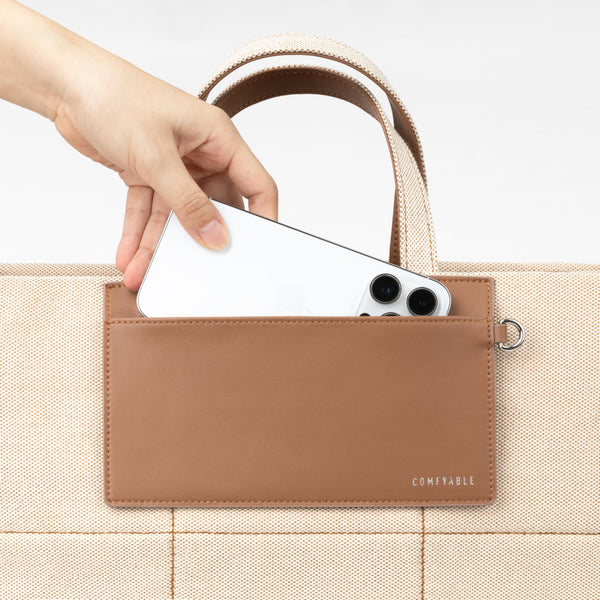 Askılı Kanvas Tote Laptop Çantası - Bej