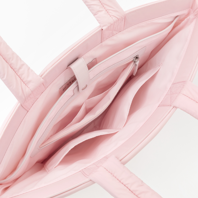 Askılı Puffy Laptop/Tablet Tote Çanta - Pembe