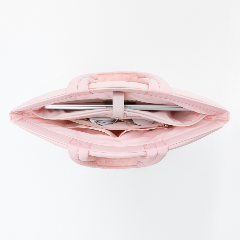 Askılı Puffy Laptop/Tablet Tote Çanta - Pembe