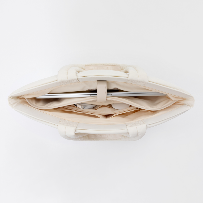 Askılı Puffy Laptop/Tablet Tote Çanta - Prinç