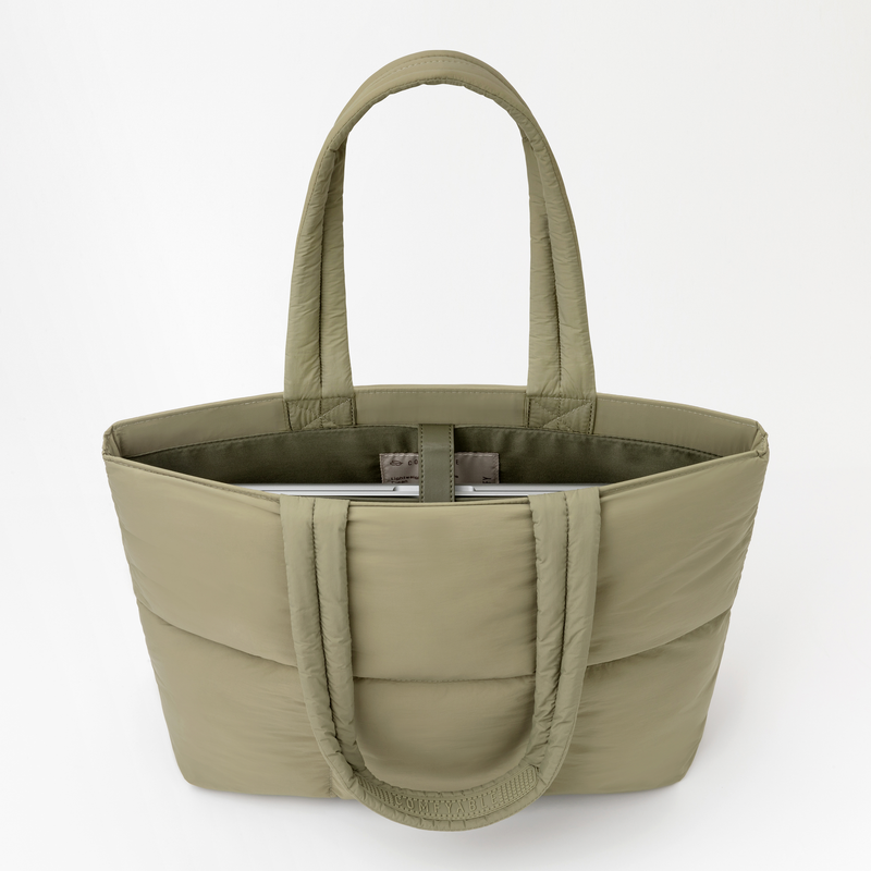 Askılı Puffy Laptop/Tablet Tote Çanta - Yeşil