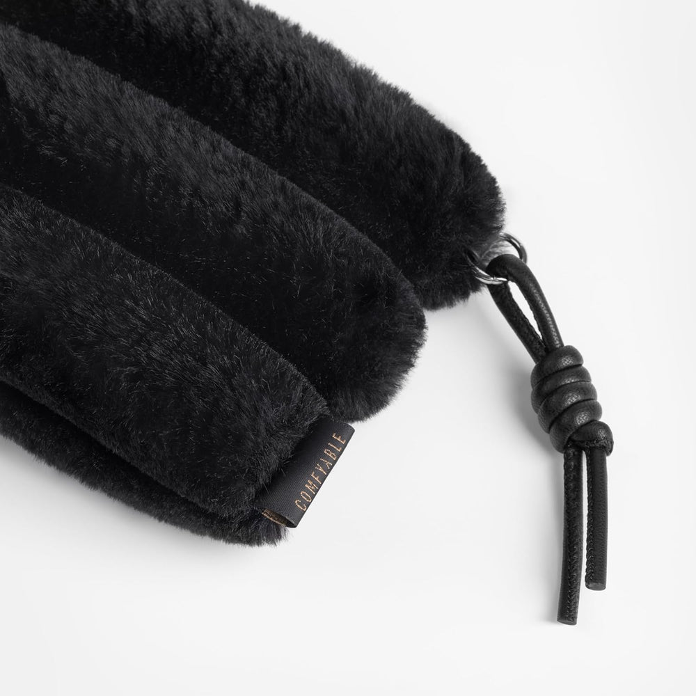 Peluş Airpods Çantası - Siyah