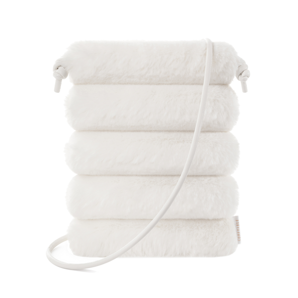 Peluş Askılı Mini Çanta – Yumuşak Suni Kürklü, Mıknatıslı Kapama Telefon Çantası - Prinç