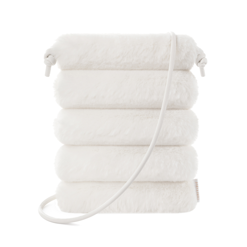 Peluş Askılı Mini Çanta – Yumuşak Suni Kürklü, Mıknatıslı Kapama Telefon Çantası - Prinç