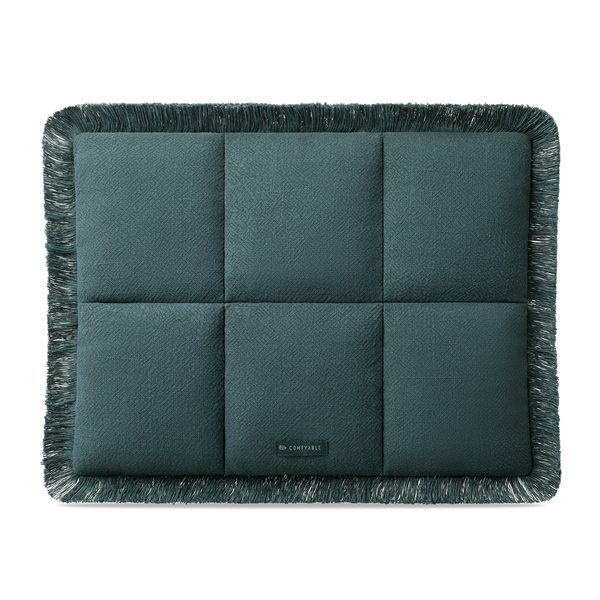 Puffy Laptop Kılıfı 13”–16” – MacBook Air & Pro Uyumlu, Püsküllü Keten Dokulu, Mıknatıslı Yumuşak Koruma - Ördek Yeşili