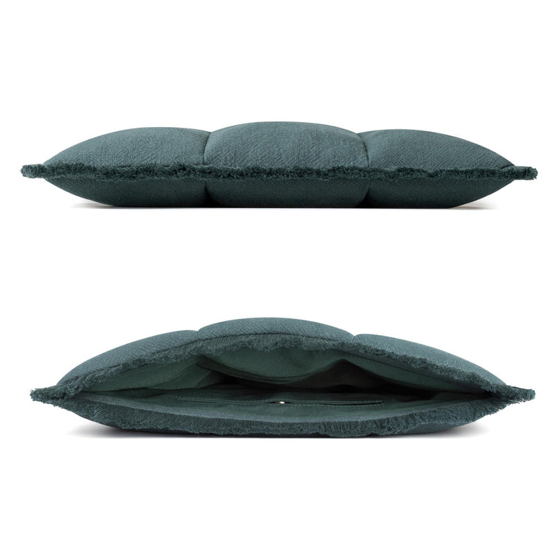 Puffy Laptop Kılıfı 13”–16” – MacBook Air & Pro Uyumlu, Püsküllü Keten Dokulu, Mıknatıslı Yumuşak Koruma - Ördek Yeşili