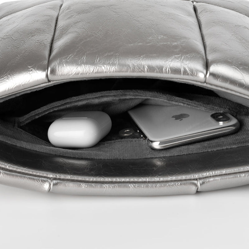 Suya Dayanıklı Askılı Puffy iPad Air/Pro Tablet Çantası - M5/M4/M3/M2/M1 Uyumlu - Gümüş