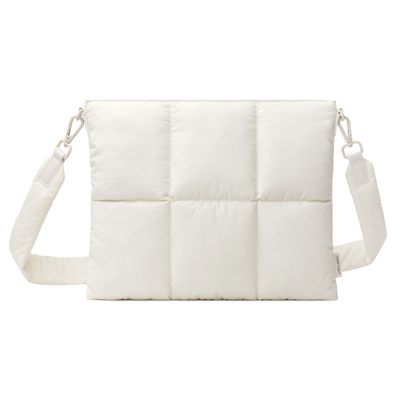 Suya Dayanıklı Askılı Puffy iPad Air/Pro Tablet Çantası - M5/M4/M3/M2/M1 Uyumlu - Prinç Rengi