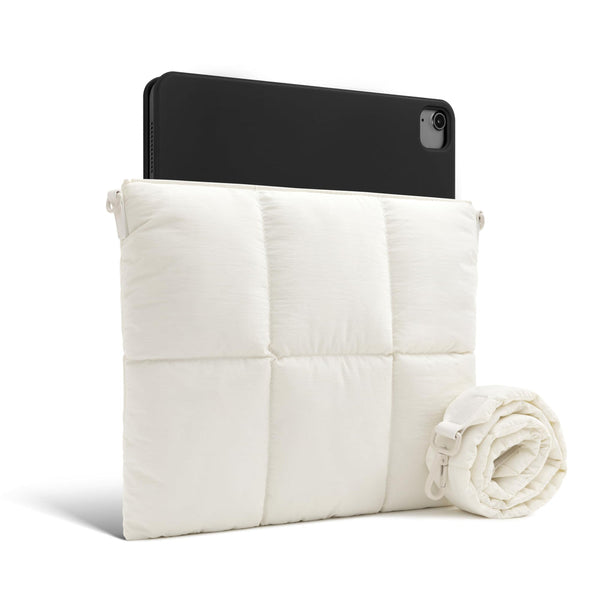 Suya Dayanıklı Askılı Puffy iPad Air/Pro Tablet Çantası - M5/M4/M3/M2/M1 Uyumlu - Prinç Rengi