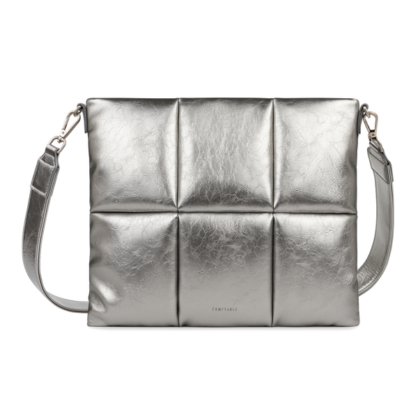 Suya Dayanıklı Askılı Puffy MacBook Air/Pro Laptop Çantası - M5/M4/M3/M2/M1 Uyumlu - Gümüş