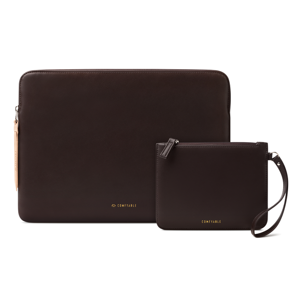 Suya Dayanıklı MacBook Air/Pro Laptop Kılıfı ve Aksesuar Çantası – M5/M4/M3/M2/M1 Uyumlu – Çikolata