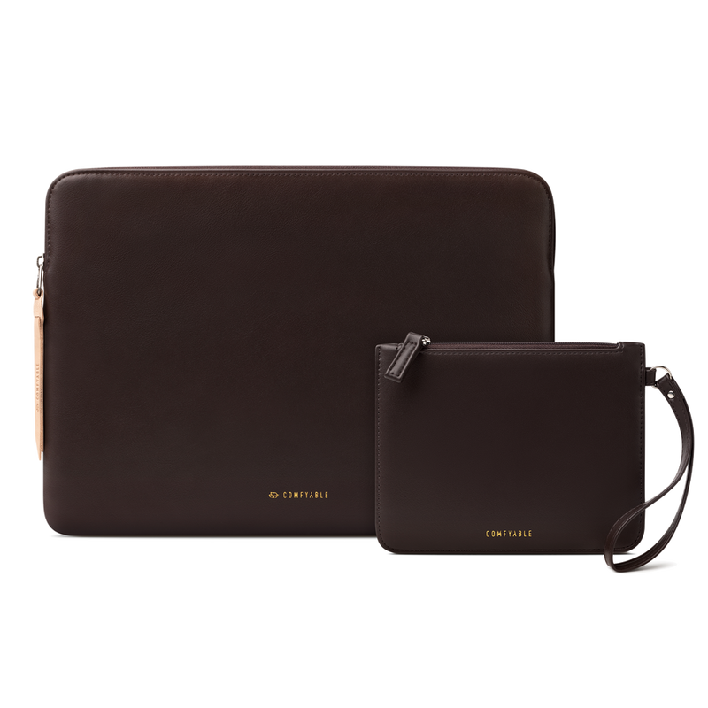 Suya Dayanıklı MacBook Air/Pro Laptop Kılıfı ve Aksesuar Çantası – M5/M4/M3/M2/M1 Uyumlu – Çikolata