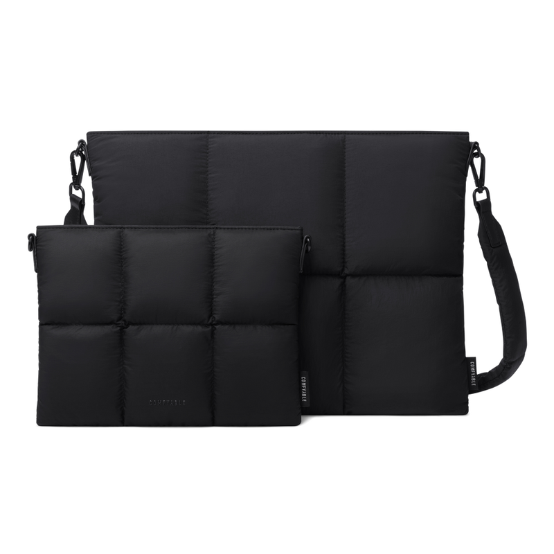 Suya Dayanıklı Puffy MacBook Air/Pro Laptop Kılıfı Seti - M5/M4/M3/M2/M1 Uyumlu - Siyah